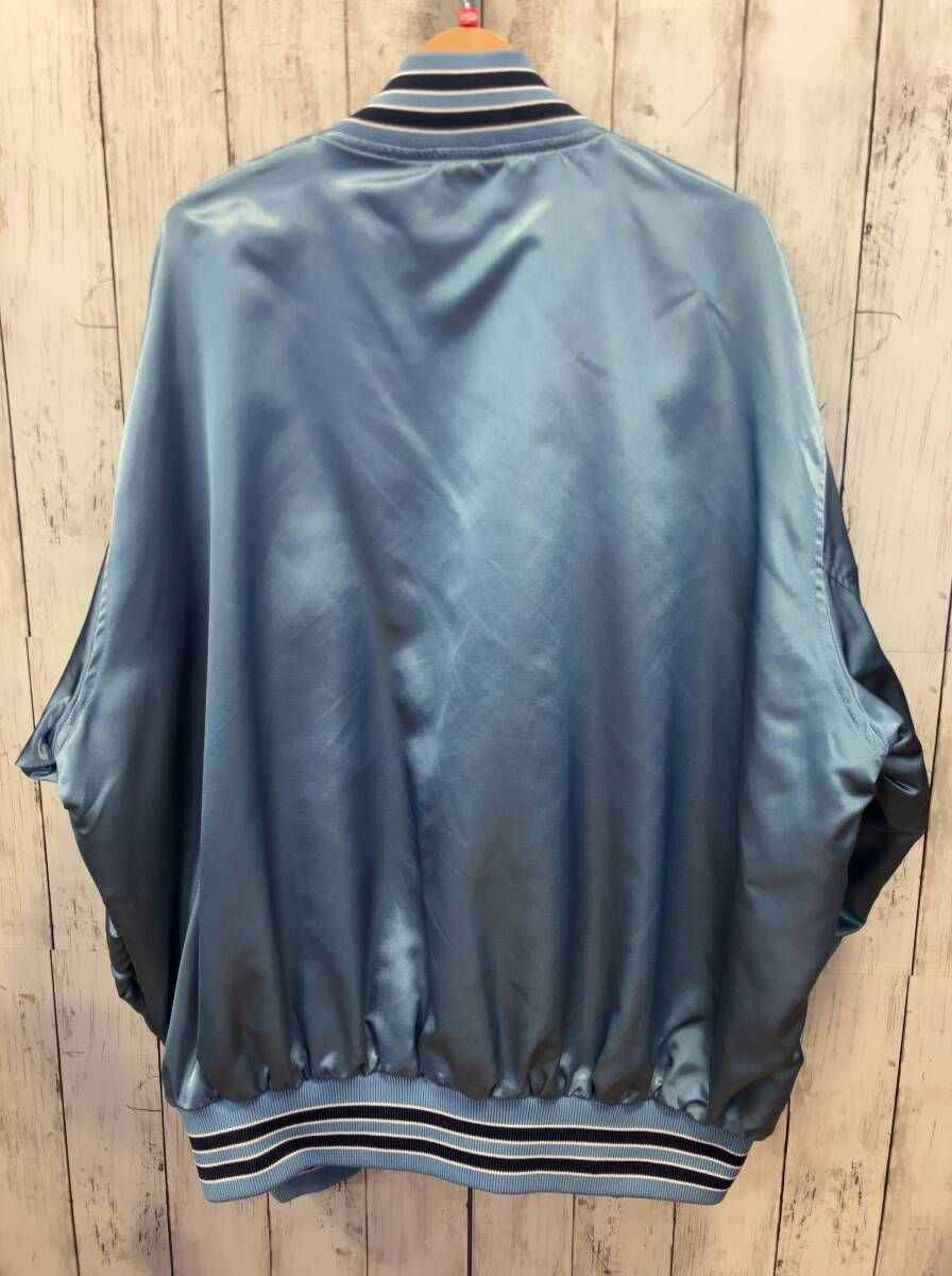 KEBOZ ケボズ スタジャン ライトブルー SATIN VARSITY JACKET ナイロン