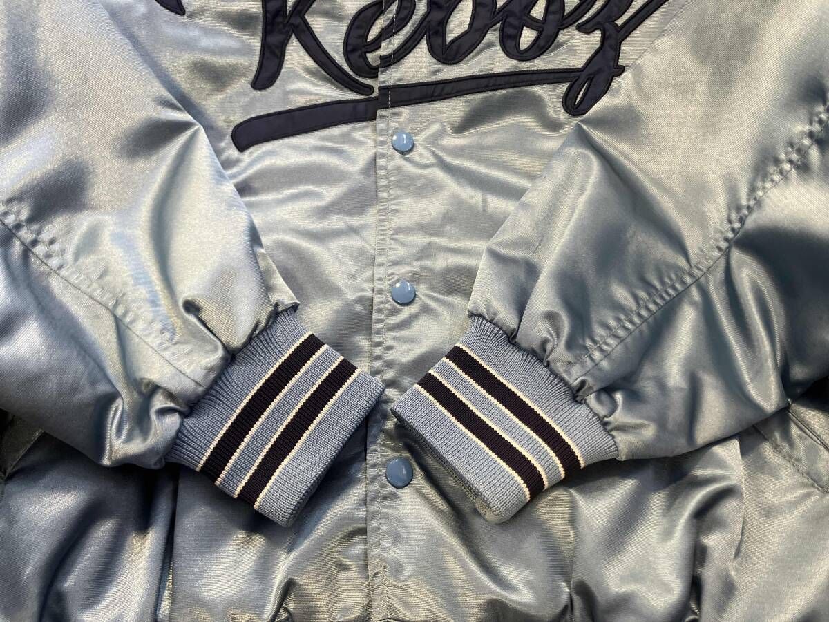 KEBOZ ケボズ スタジャン ライトブルー SATIN VARSITY JACKET ナイロン