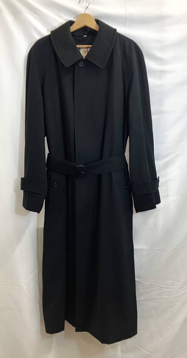【極美品/LL】バーバリーロンドン ステンカラーコート ウールライナー付き 黒 BURBERRY London / バーバリー ロンドン / ステンカラーコート