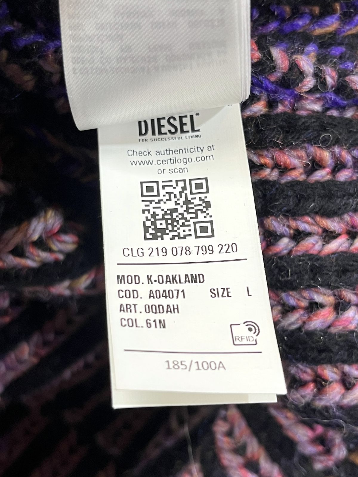 DIESEL｜ディーゼル RED TAG 0QDAH K-OAKLAND グラデーションニット 