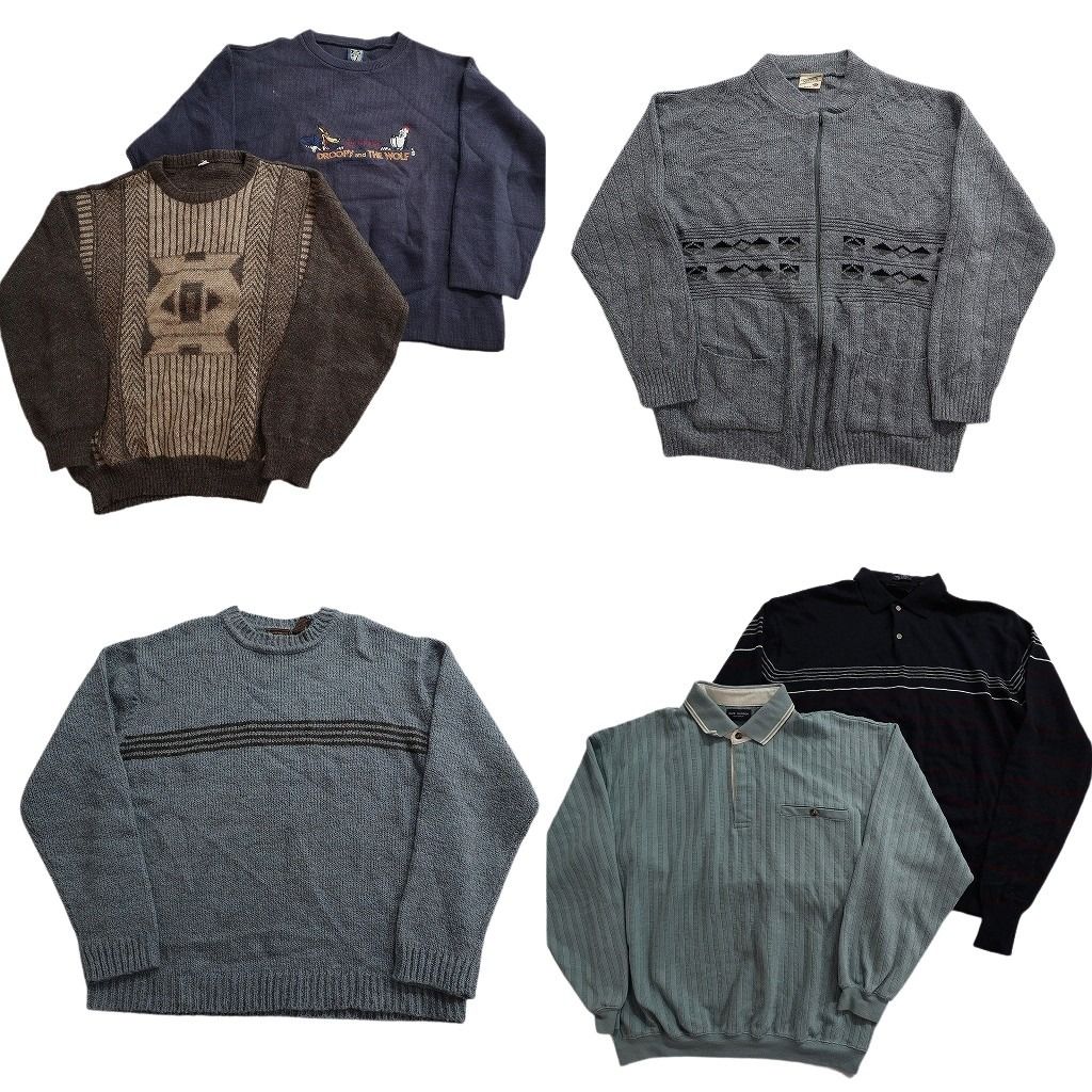 古着卸 まとめ売り セーター MIX 6枚セット (メンズ XL ) ポロニット