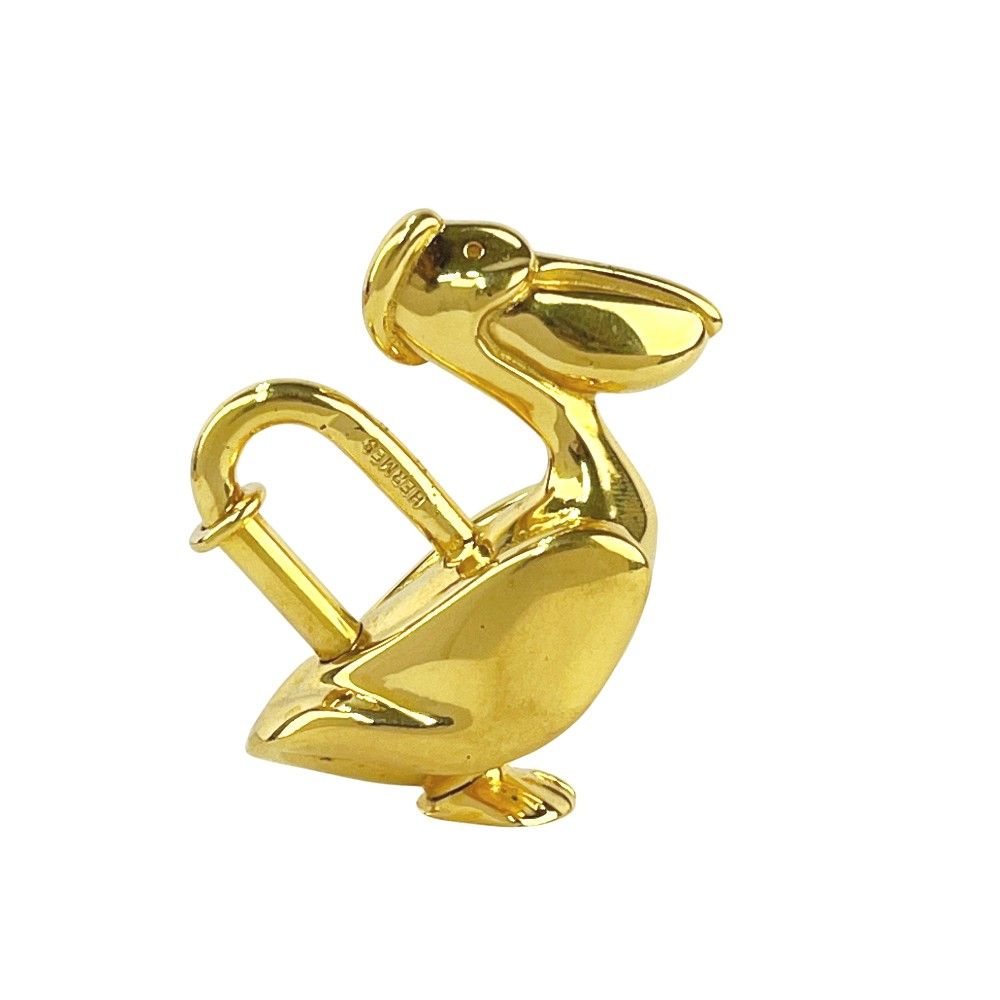 HERMÈS カデナ　ペリカン　ゴールド エルメス □美品□ カデナ ペリカン バッグ チャーム アニマル GP