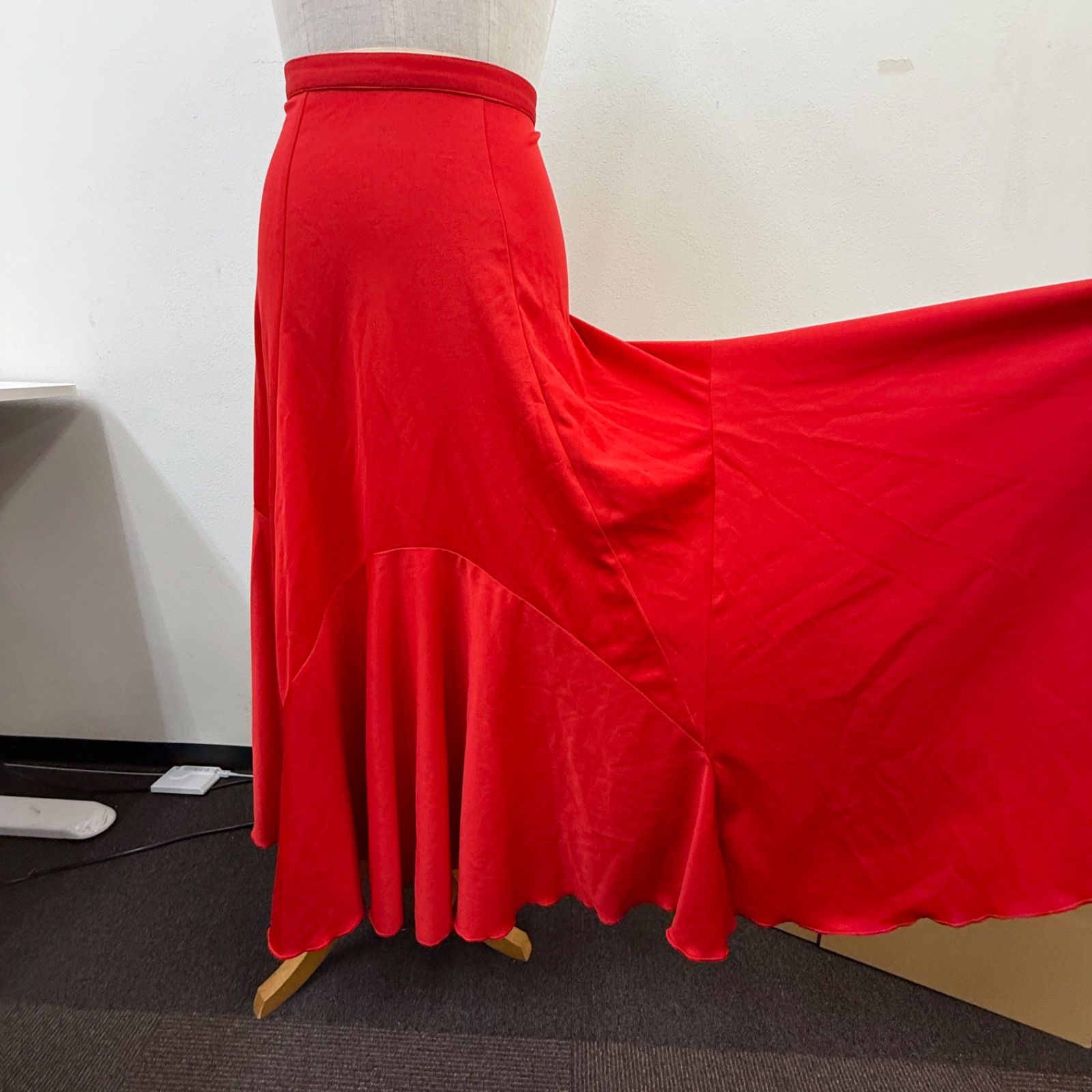 Yebra】フラメンコ衣装 スカート ファルダ 赤 レッド 無地 シンプル