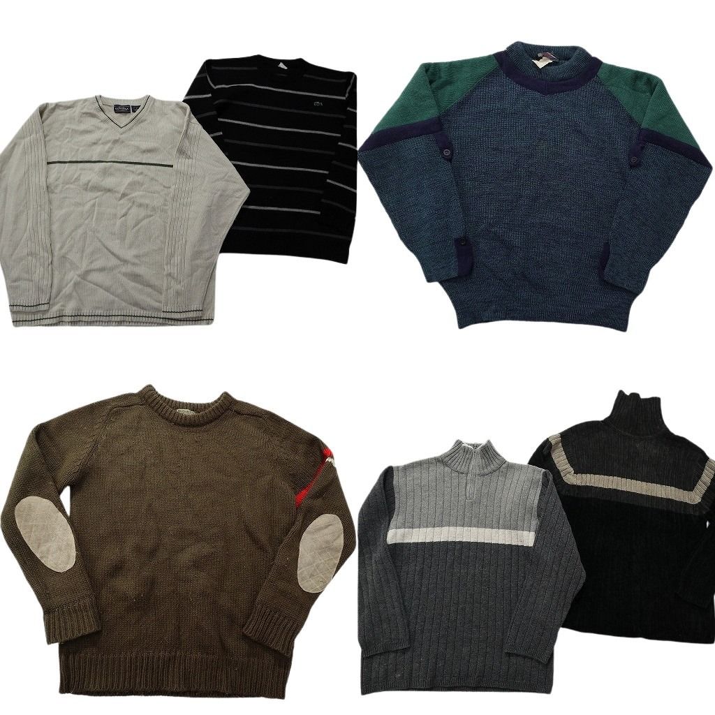 古着卸 まとめ売り セーター MIX 6枚セット (メンズ L ) ボーダー
