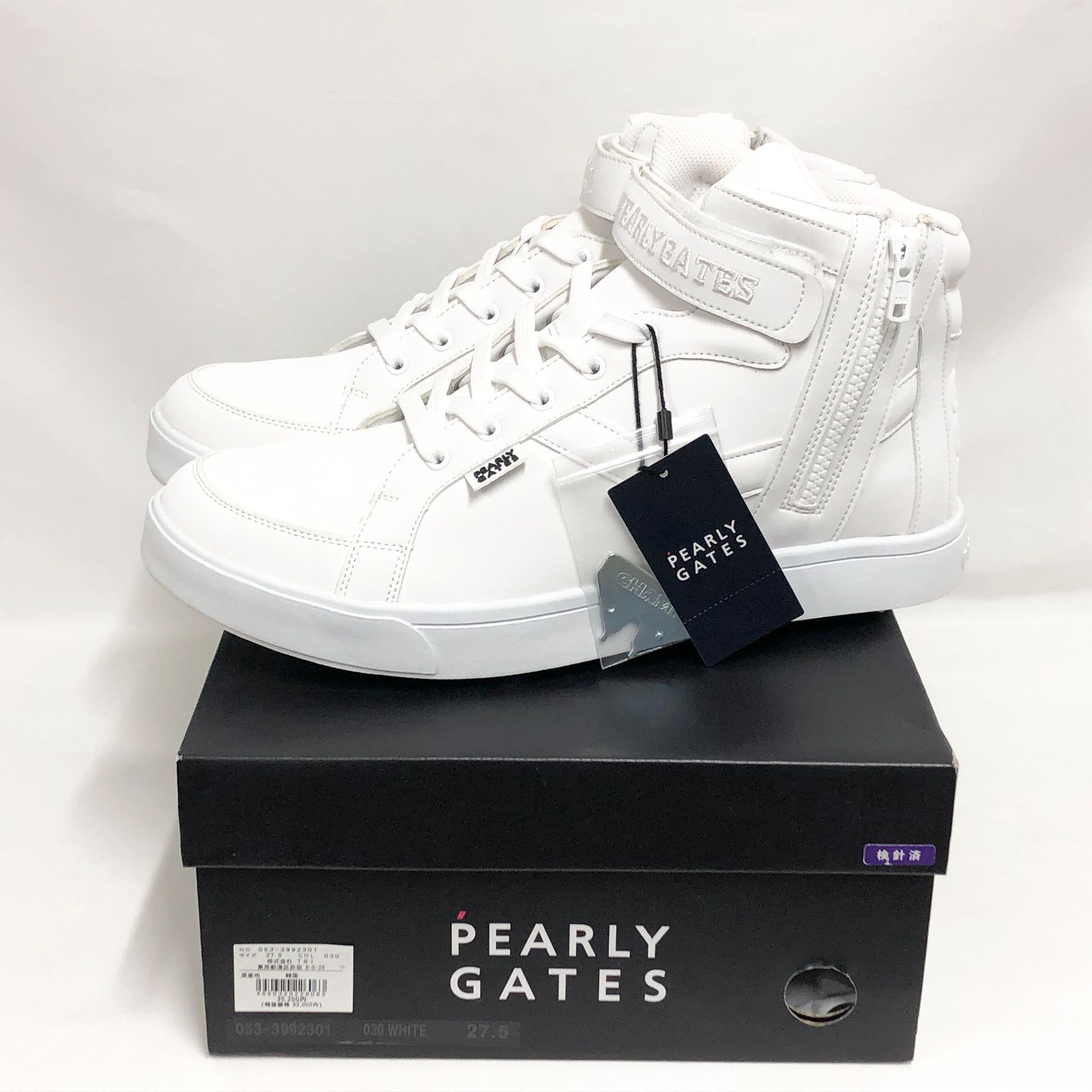 ○★新品 未使用 パーリーゲイツ ミドルカット ゴルフシューズ ホワイト24cm 新品未使用 パーリーゲイツ ミドルカット ゴルフシューズ ホワイト27.5