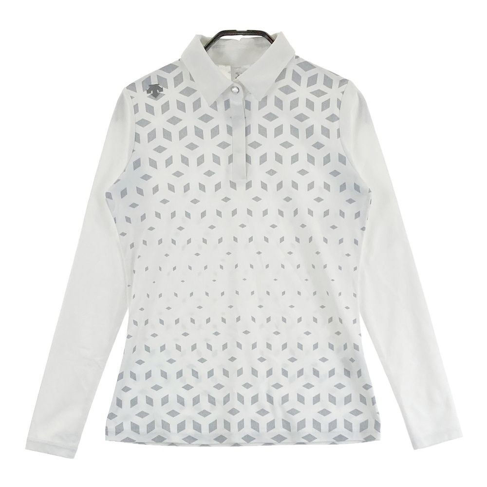 サイズ：S DESCENTE GOLF デサントゴルフ 長袖ポロシャツ 総柄