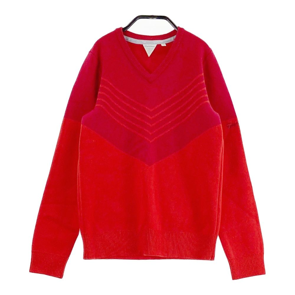 【新品】テーラーメイドゴルフ ジップニット・セーター ネイビー×レッド Mサイズ サイズ：S TAYLOR MADE テーラーメイド ニットセーター レッド系