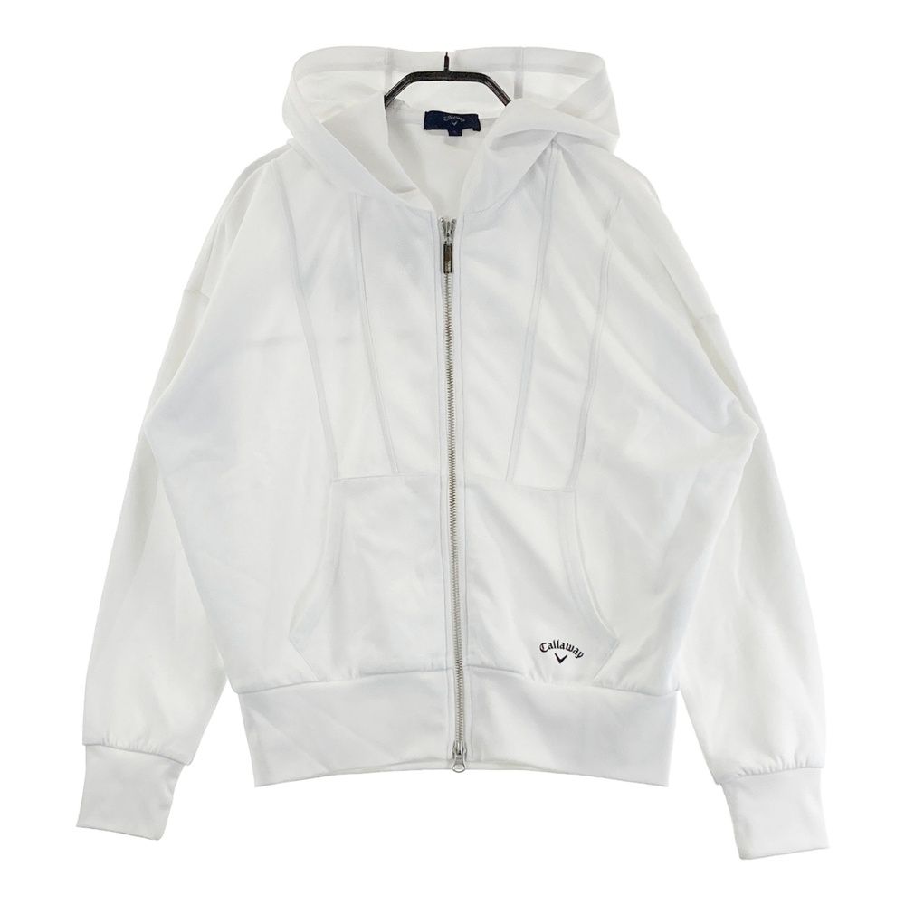 Callaway ホワイト フード付きジャケット レディース サイズ：S CALLAWAY キャロウェイ フード付 ジップジャケット ホワイト