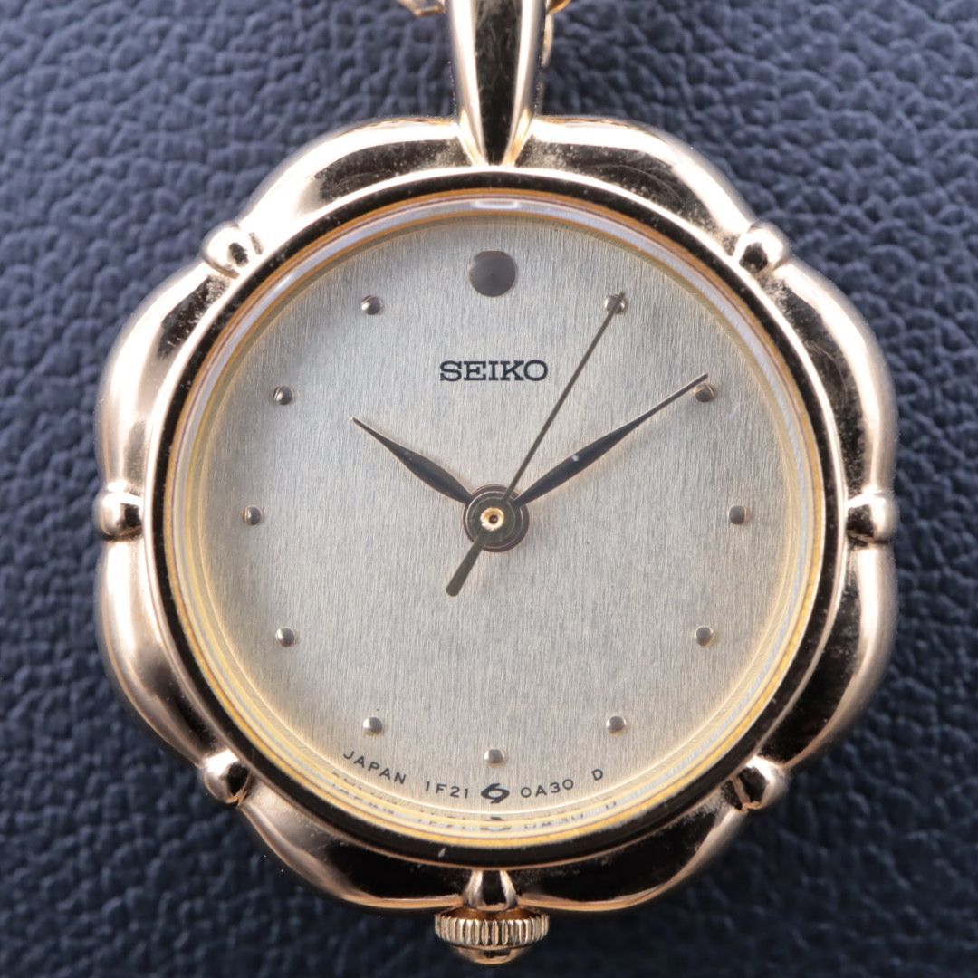 SEIKO 1F21-0A10 セイコー ペンダントウォッチ クォーツ ゴールド