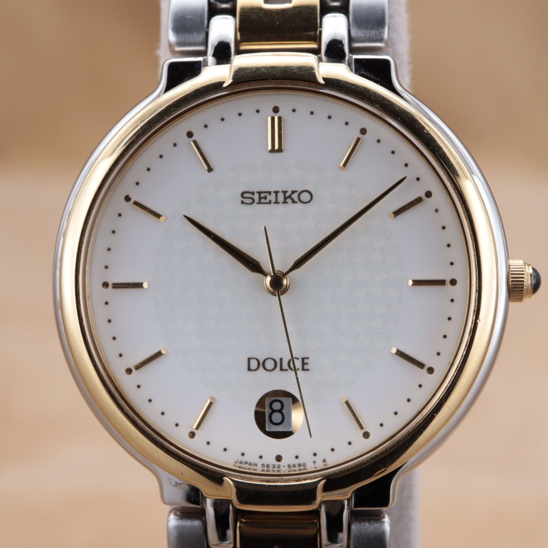 SEIKO DOLCE 5E32-6A80 セイコードルチェ ラウンド クォーツ シルバー 