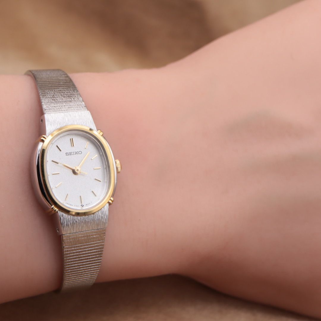 CH69 【電池交換/洗浄済】SEIKO 7321-6100 セイコー オーバル クォーツ