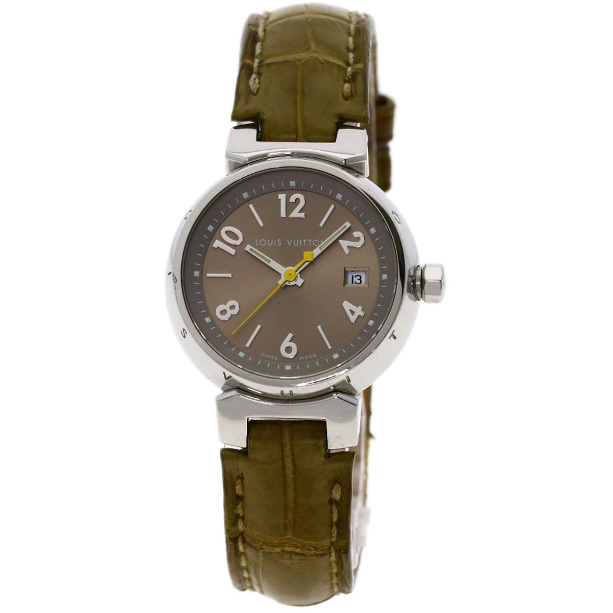 LOUIS VUITTON ルイヴィトン Q1212 タンブール 腕時計 SS アリゲーター