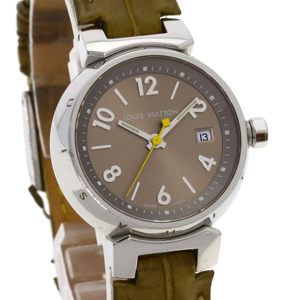 LOUIS VUITTON ルイヴィトン Q1212 タンブール 腕時計 SS アリゲーター