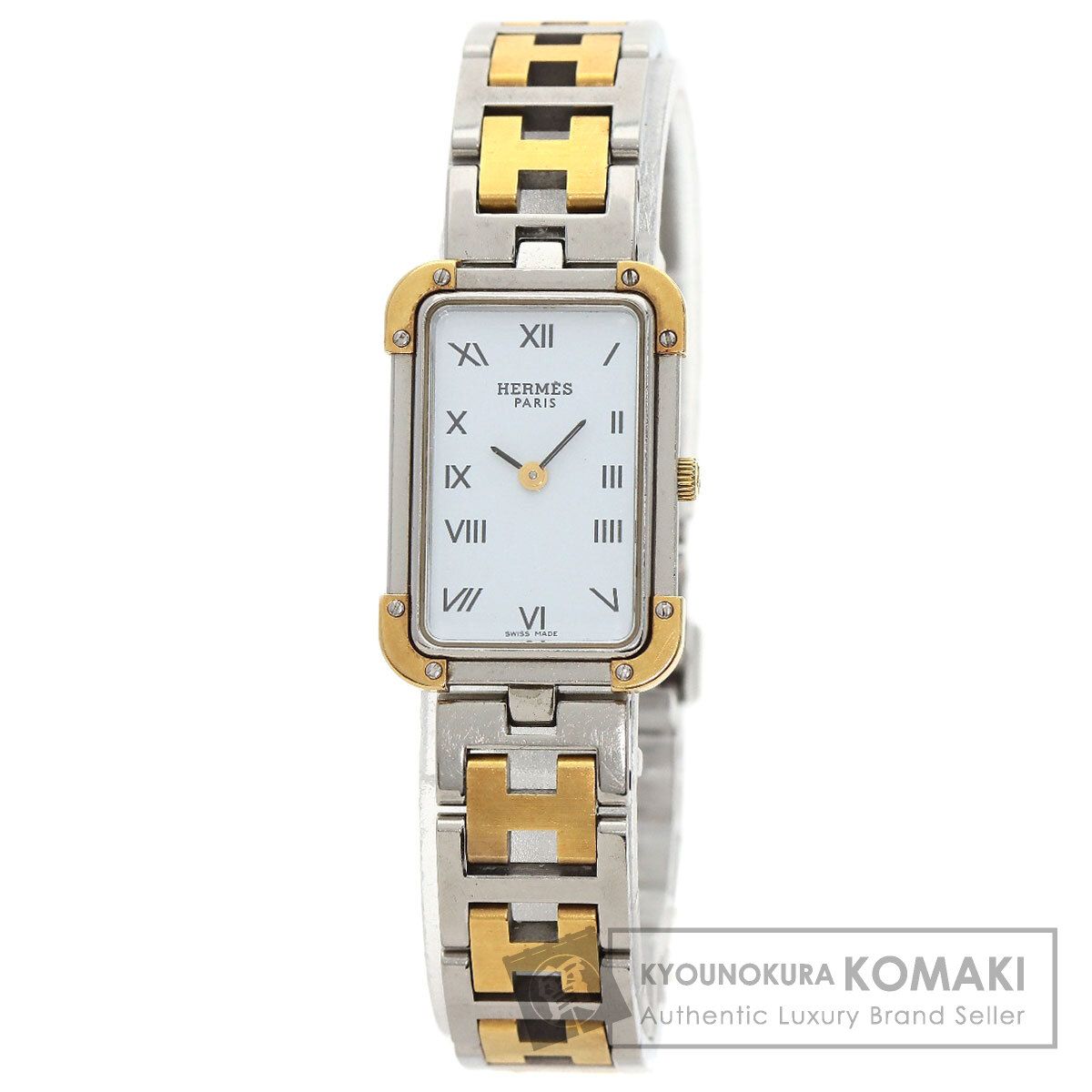 HERMES エルメス CR1.220 クロアジュール 腕時計 SS SSxGP レディース