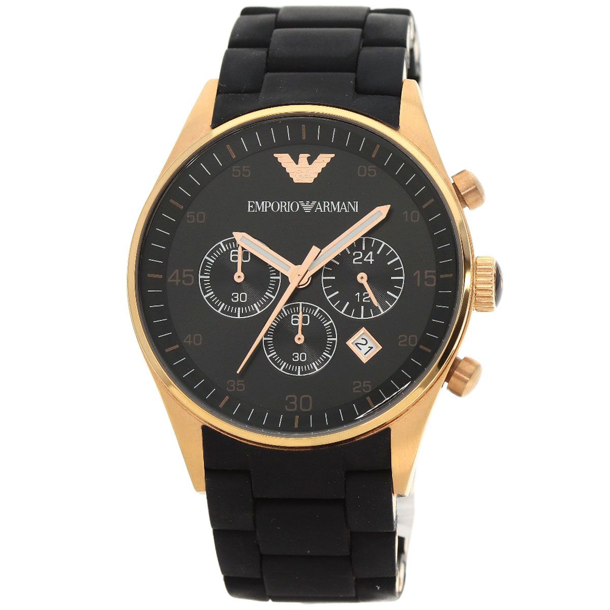 Emporio Armani エンポリオ・アルマーニ AR-5905 ラウンドフェイス 腕時計 PGP ラバー メンズ [中古]