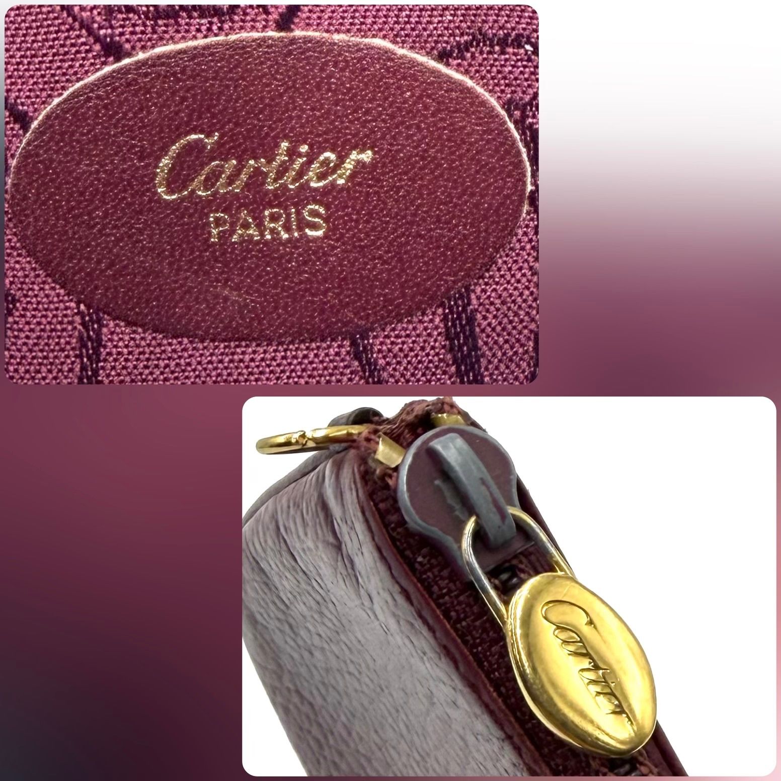 カルティエ Cartier マストラインポーチ コンパクト ゴールド金具 男女