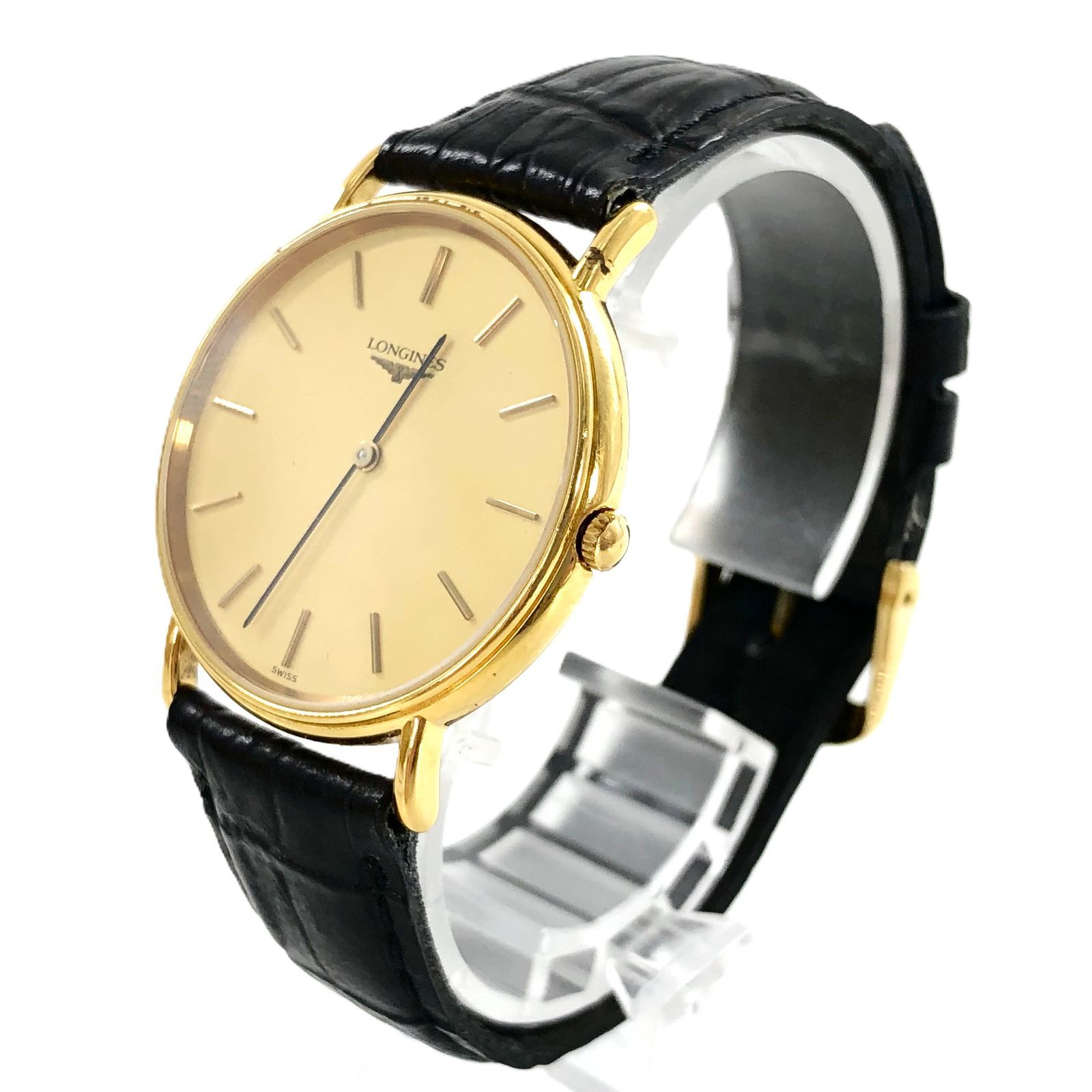 LONGINES ロンジン L4.637.2 SS/QZ ゴールド文字盤 メンズ腕時計 稼働