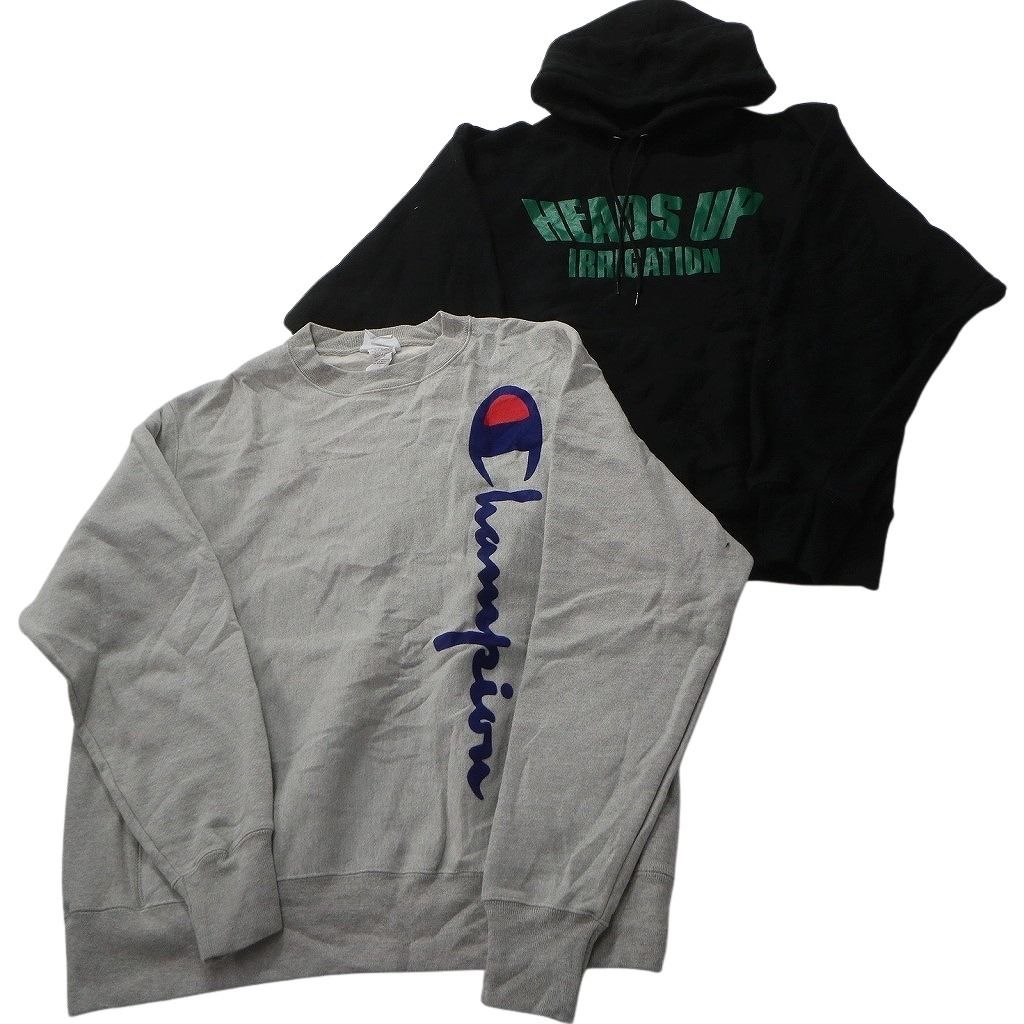 古着卸 まとめ売り チャンピオン Champion リバースウィーブ スウェット 8枚セット (メンズ L ) 袖プリント カレッジ風 中古 古着 ND4214