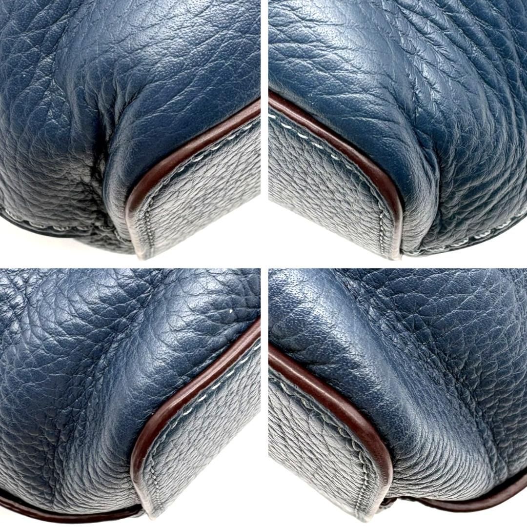 COACH コーチ ショルダーバッグ レザー ブルー ネイビー Y2K ターン