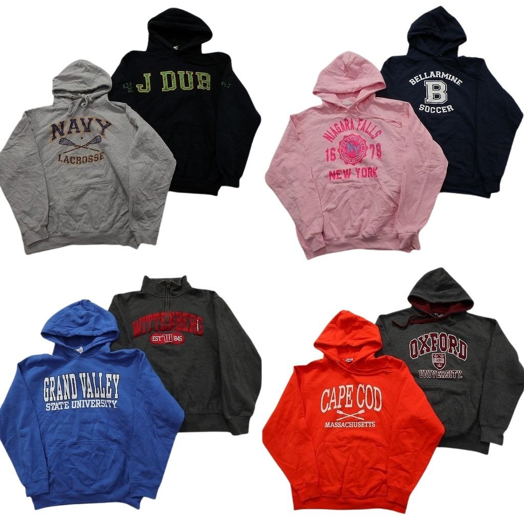 古着卸 まとめ売り カレッジ風 スウェット 8枚セット (メンズ M ) 3段