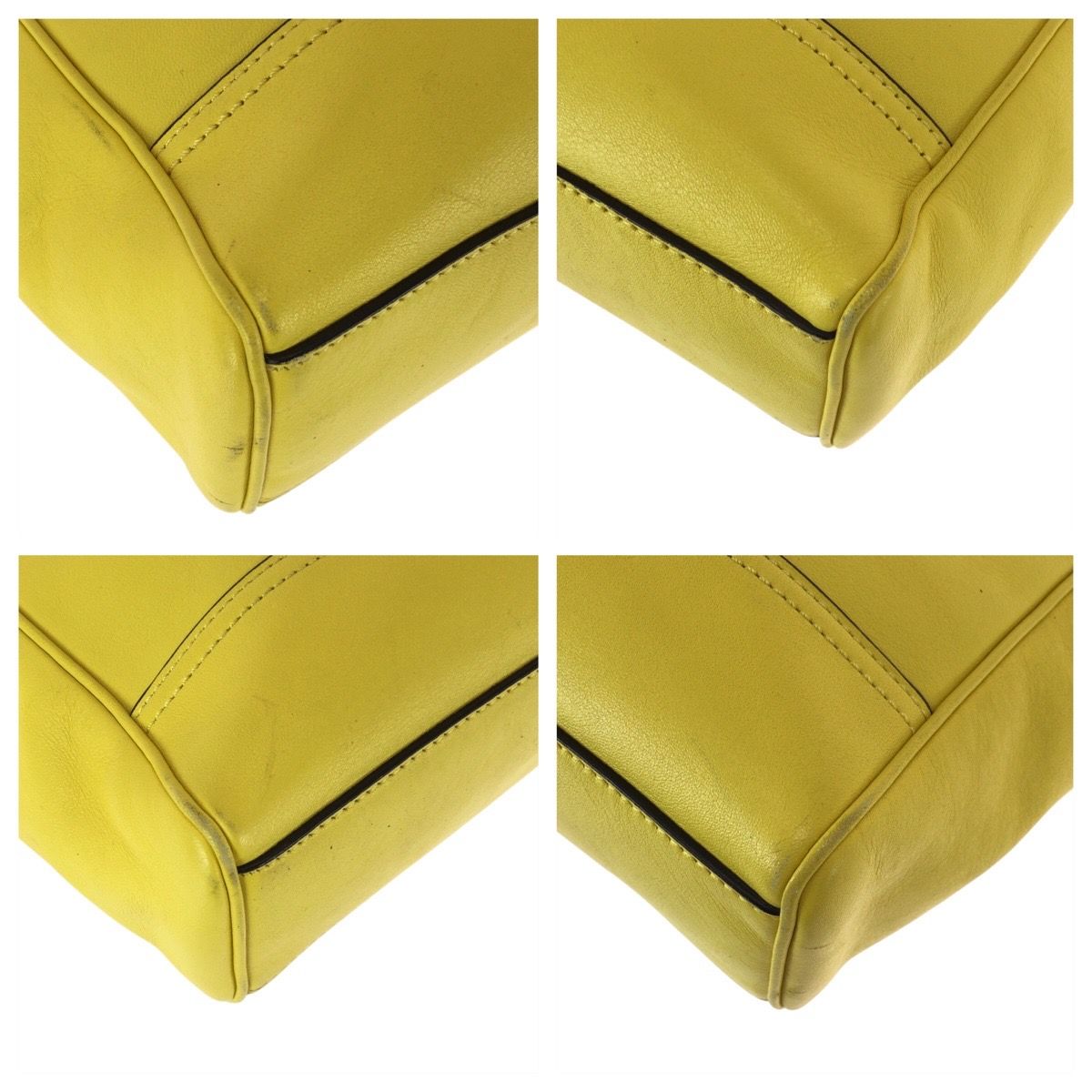 美品 COACH コーチ レガシー ミニタナー イエロー シルバー金具 レザー