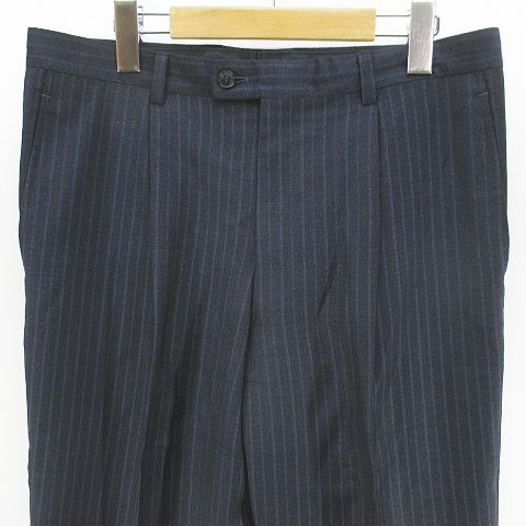 LANVIN PARIS ダブル スーツ セットアップ XL相当 紺 ストライプ ランバン LANVIN セットアップ スーツ ストライプ柄 テーラード