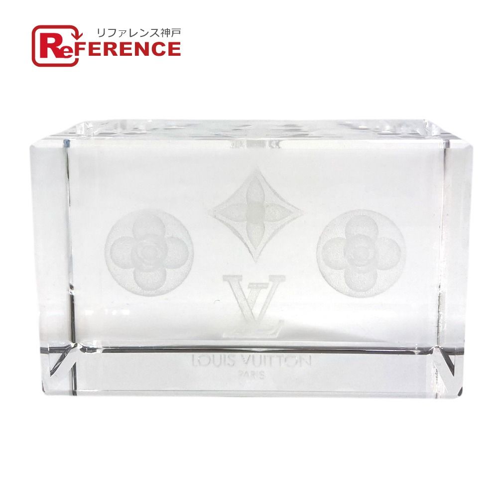 ルィヴィトン　ペーパーウェイト(置物) LOUIS VUITTON ルイヴィトン オブジェ ペーパーウェイト ガラス クリア