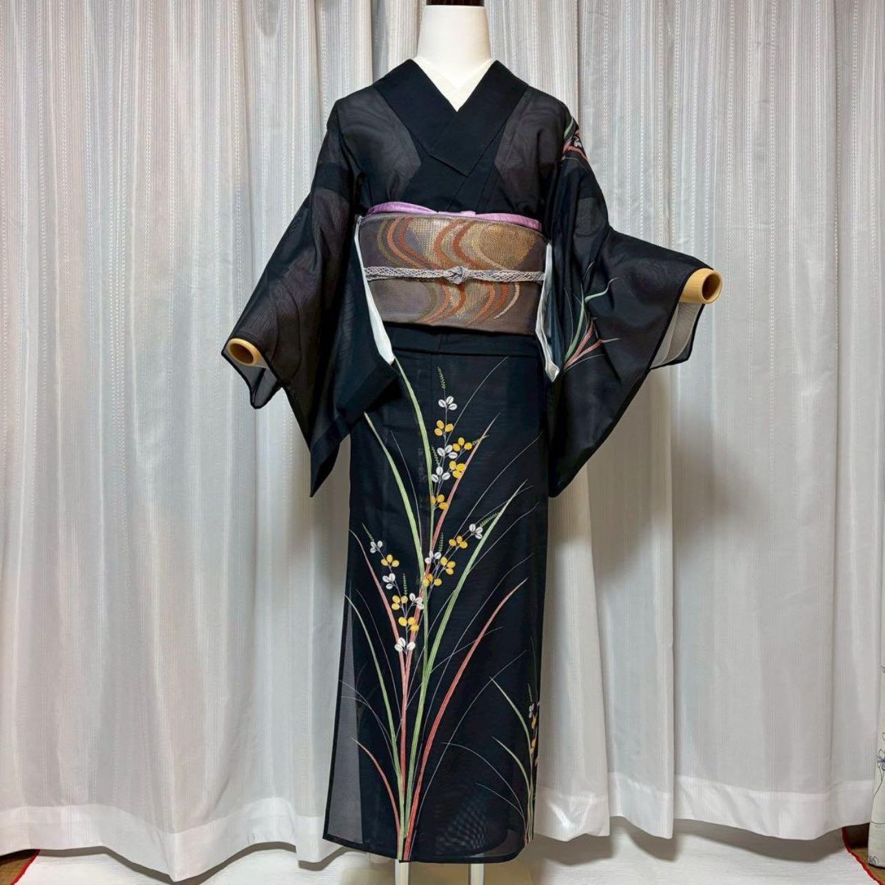 薄物 絽 化繊 訪問着 夏着物 フルセット オ1 - メルカリ