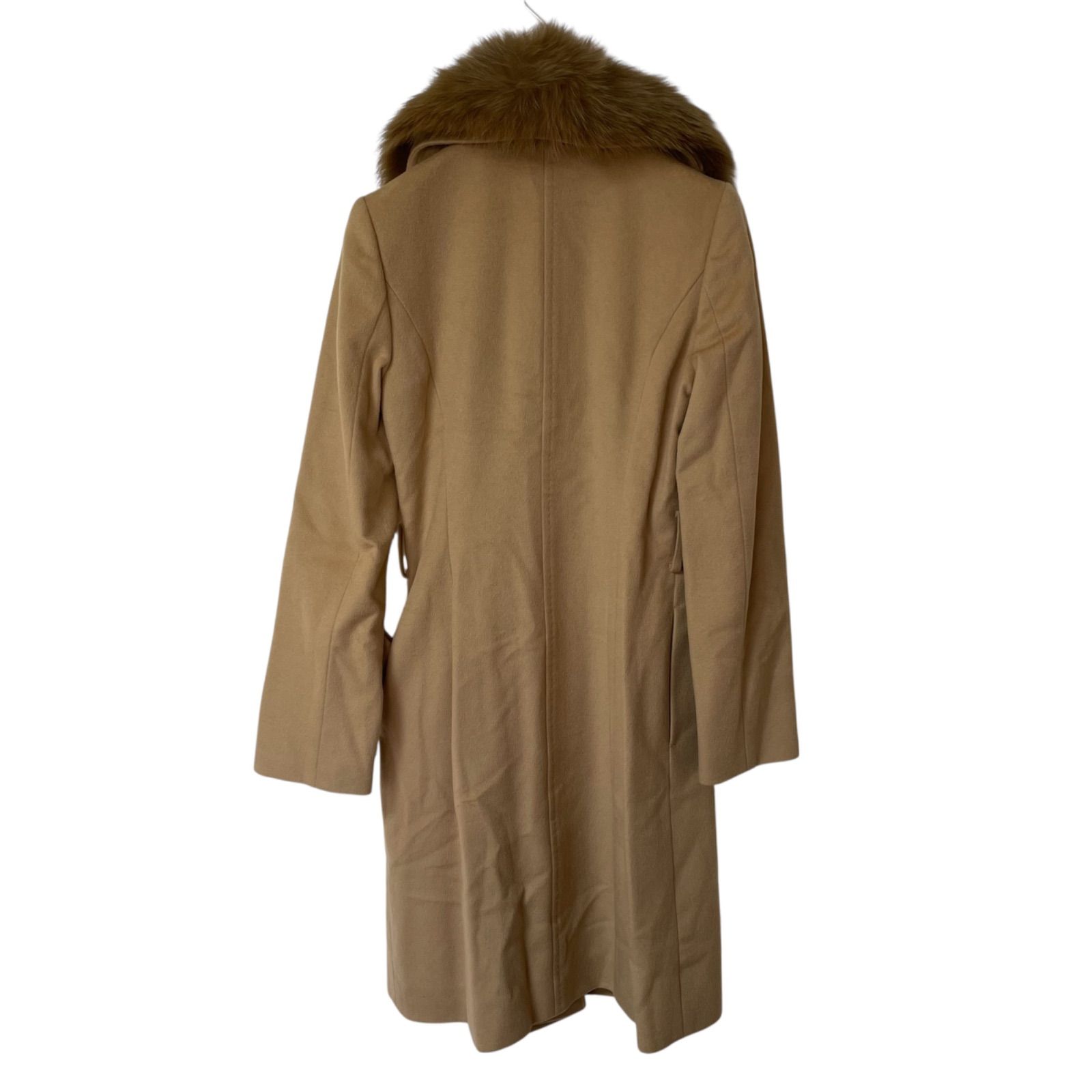 美品】M-PREMIER カシミヤ混 2WAYロングコート キャメル 34 レディース