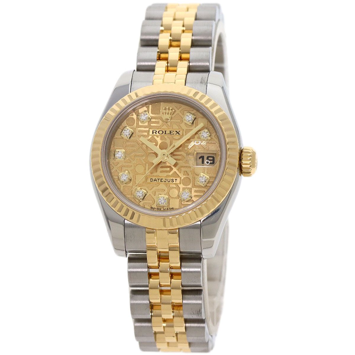 ROLEX ロレックス 179173G デイトジャスト 10P ダイヤモンド 腕時計 SS