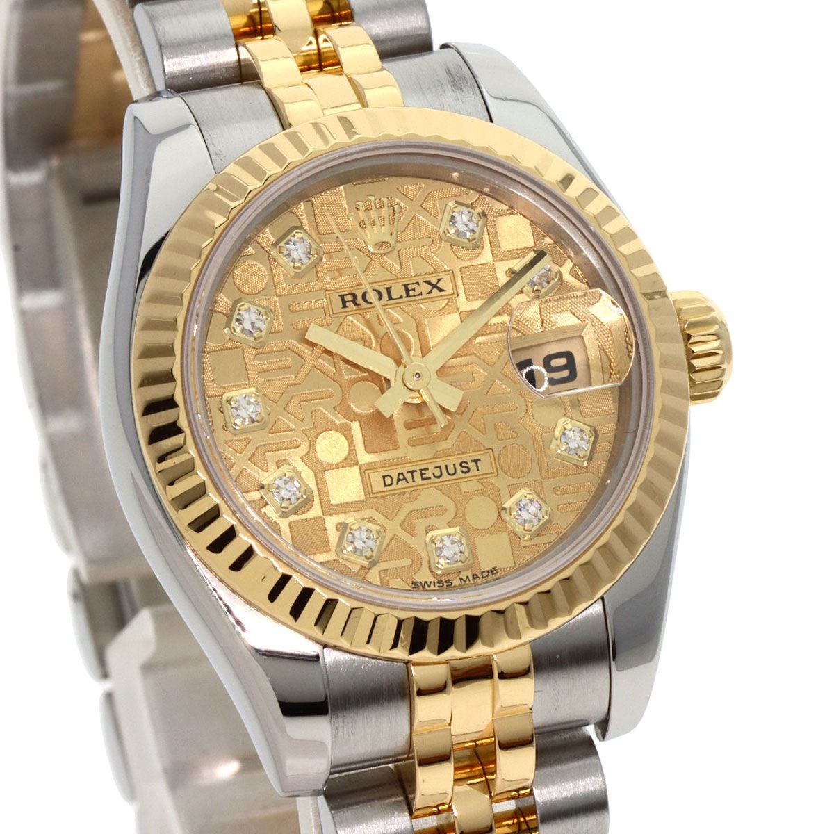 ROLEX ロレックス 179173G デイトジャスト 10P ダイヤモンド 腕時計 SS