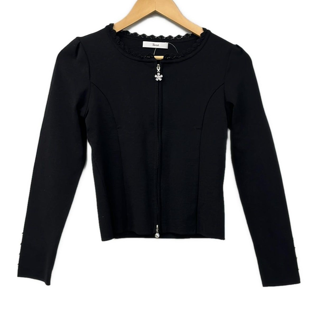 Rene(ルネ) カーディガン サイズ34 S レディース美品 - 黒 長袖/ジップ