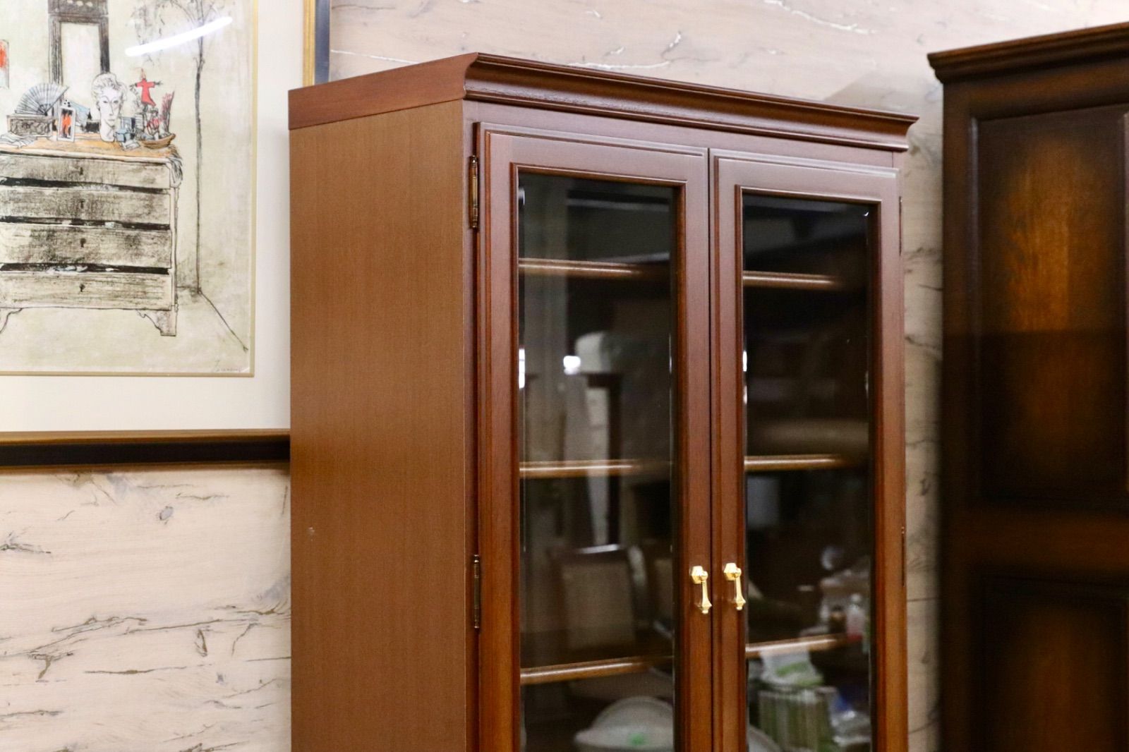 GMIS486○maruni / マルニ 地中海 食器棚 キャビネット 飾り棚