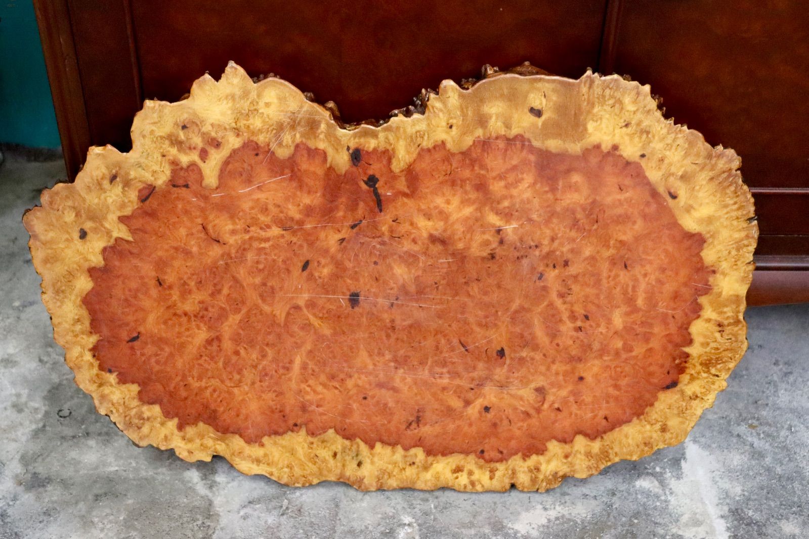 GMIH340○花梨 花台 一枚板 無垢材 瘤杢 葡萄杢 満鬼面紋 プレート