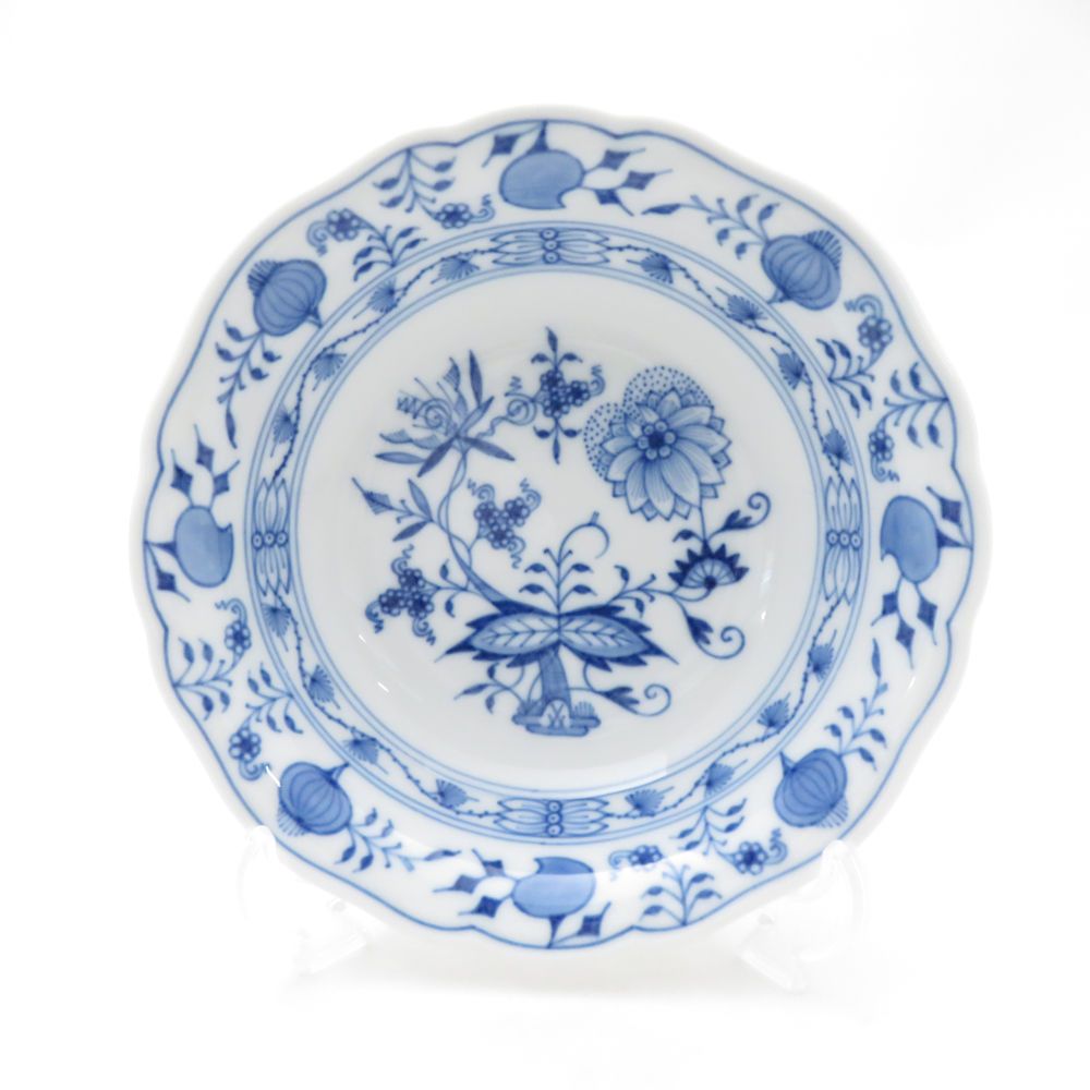 美品 MEISSEN マイセン ブルーオニオン ボウル 14cmプレート サラダ