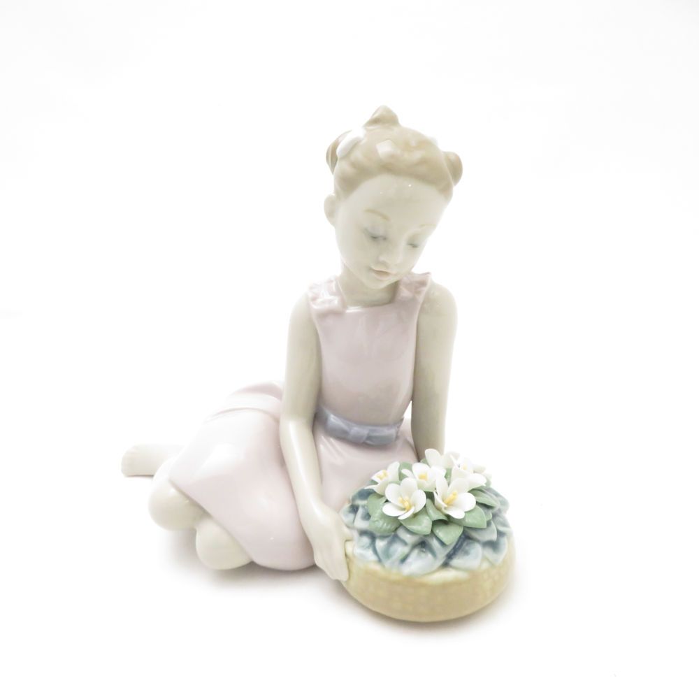 未使用 LLADRO リヤドロ 8573 きれいに咲いてね フィギュリン 置物