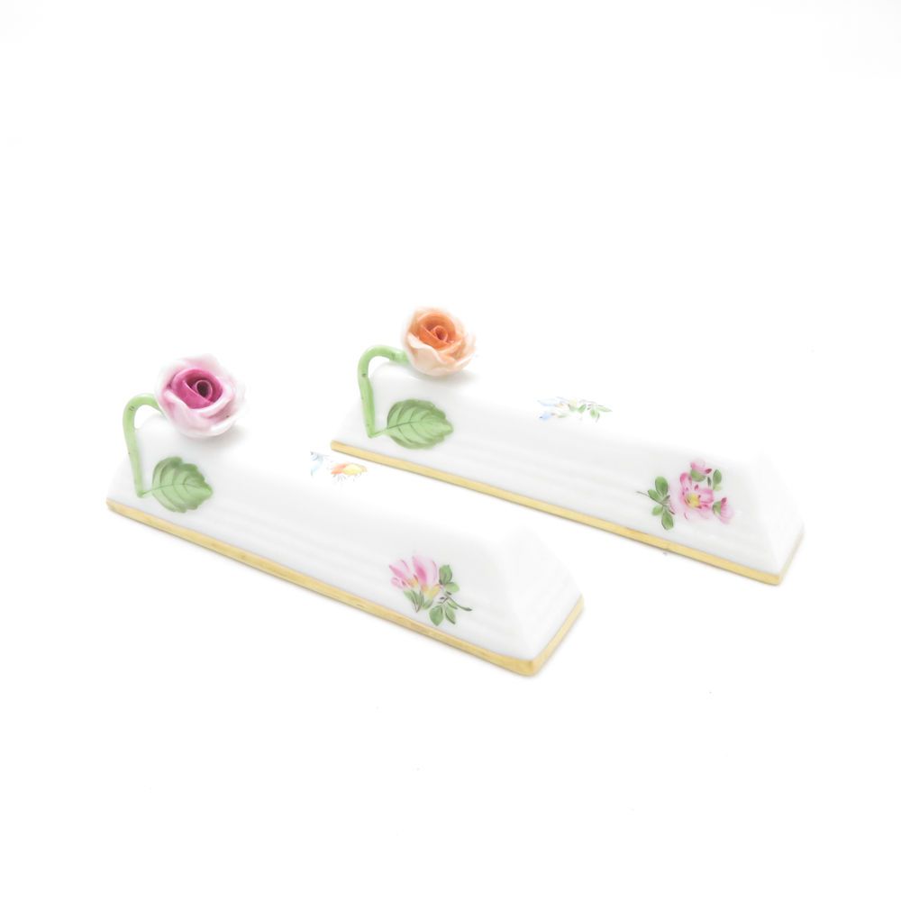 美品 Herend ヘレンド ミルフルール MF 276 ナイフレスト 2点 セット