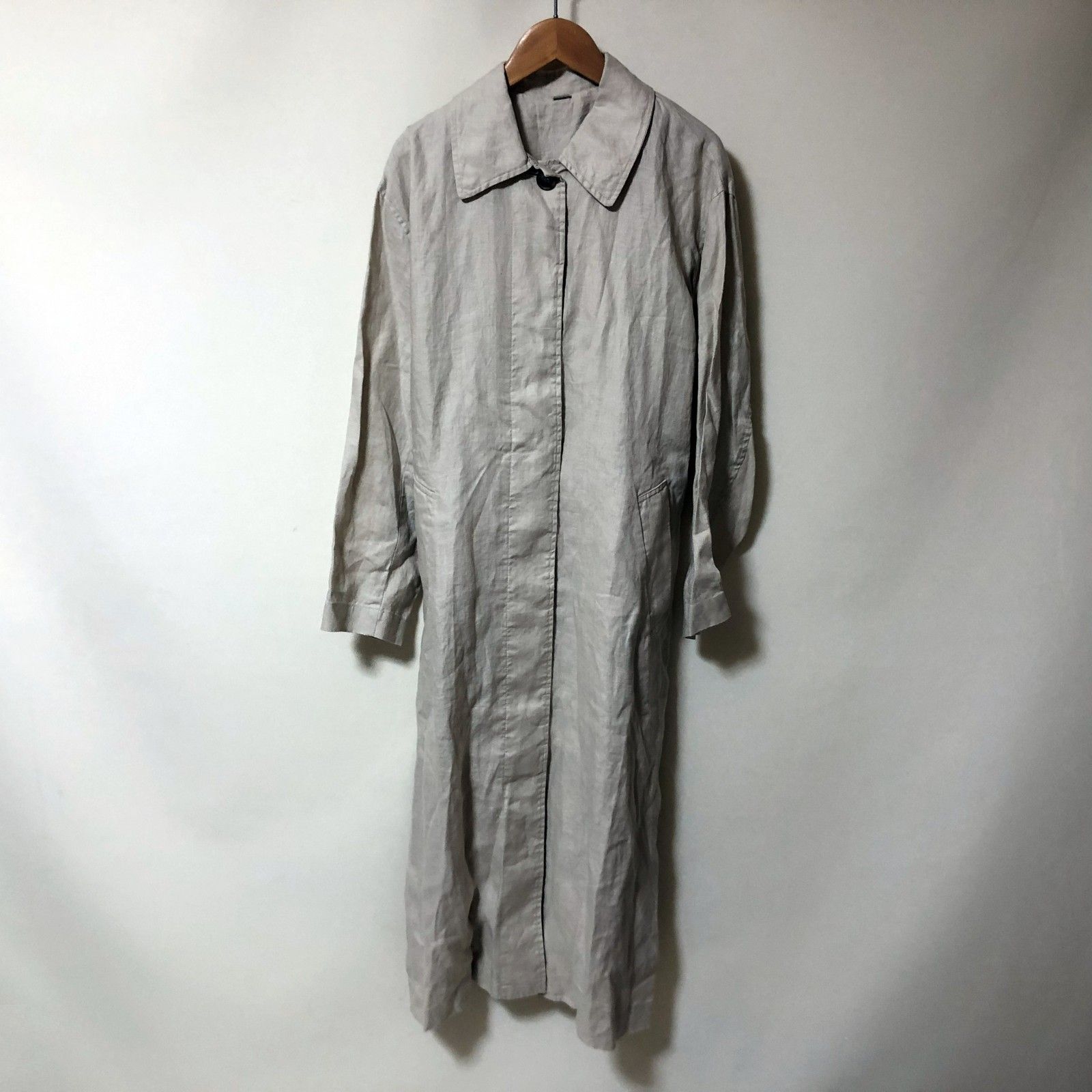 E147 新品 Mila Owen ミラオーウェン シャツライクヘンプステンカラー 