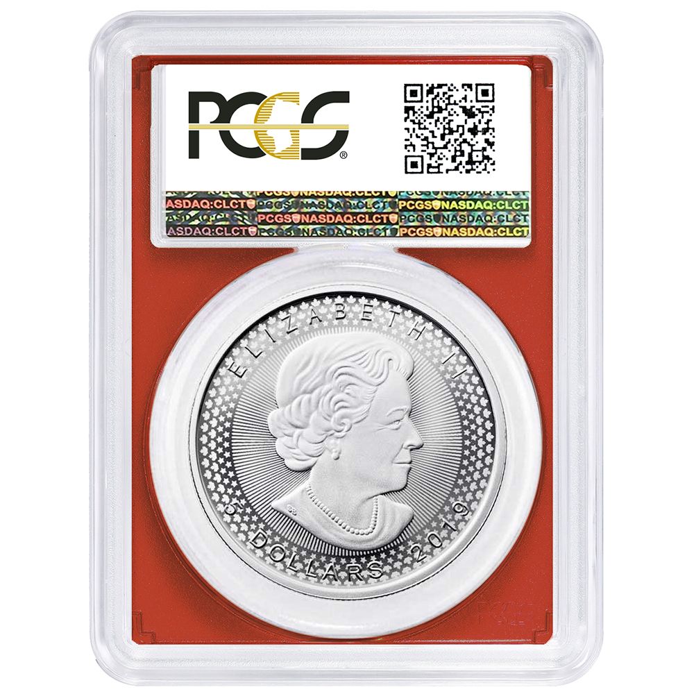 2019年 修正プルーフ 5ドル銀貨 カナダ産メープルリーフ PCGS PR70