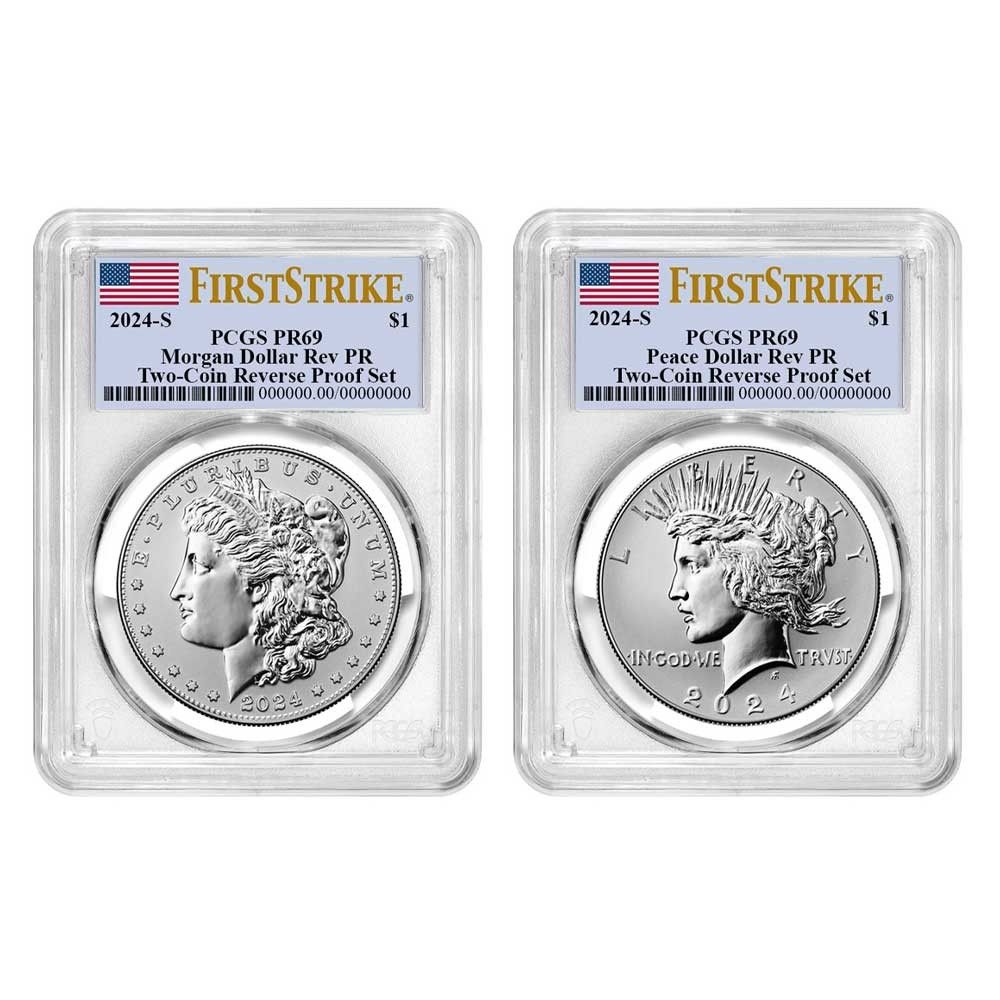 2024-S リバースプルーフ 1ドル モルガン＆ピース シルバーダラー 2枚