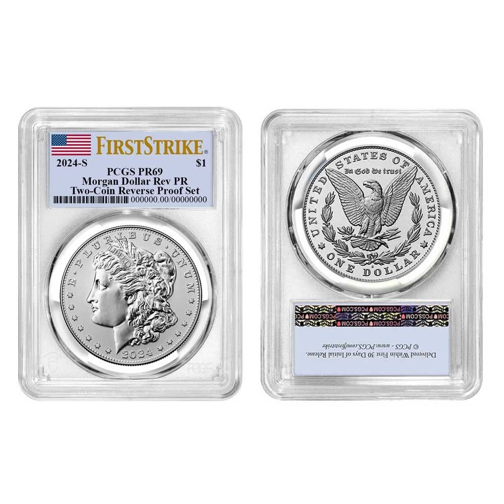 2024-S リバースプルーフ 1ドル モルガン＆ピース シルバーダラー 2枚
