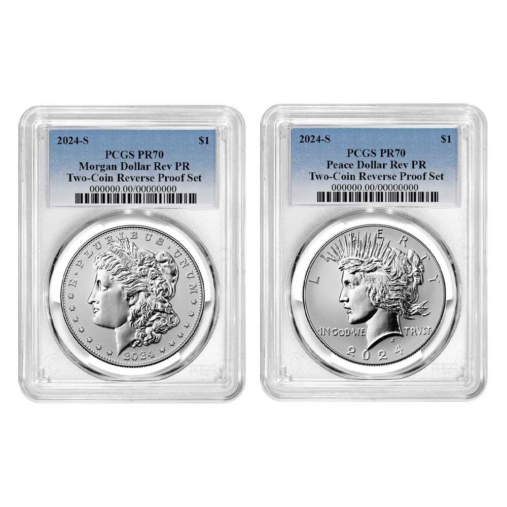 2024-S リバースプルーフ 1ドル モルガン＆ピース銀貨 2枚セット PCGS