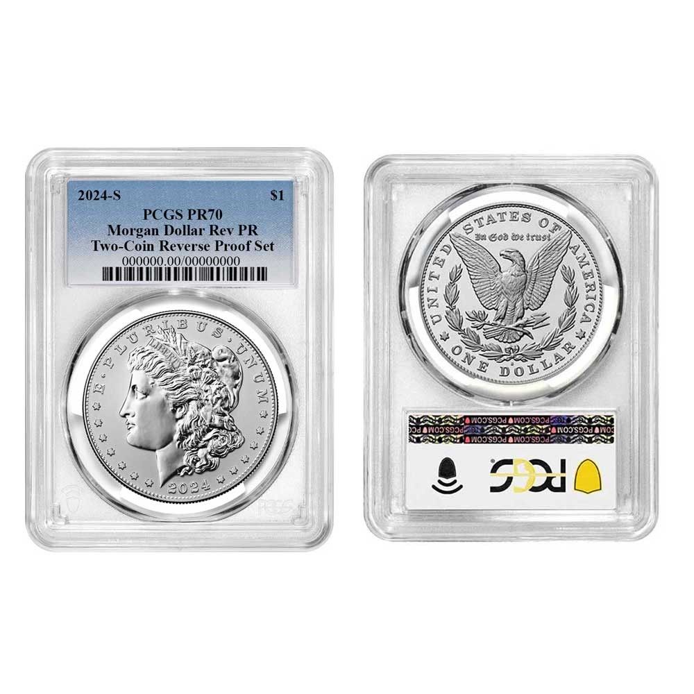 2024-S リバースプルーフ 1ドル モルガン＆ピース銀貨 2枚セット PCGS