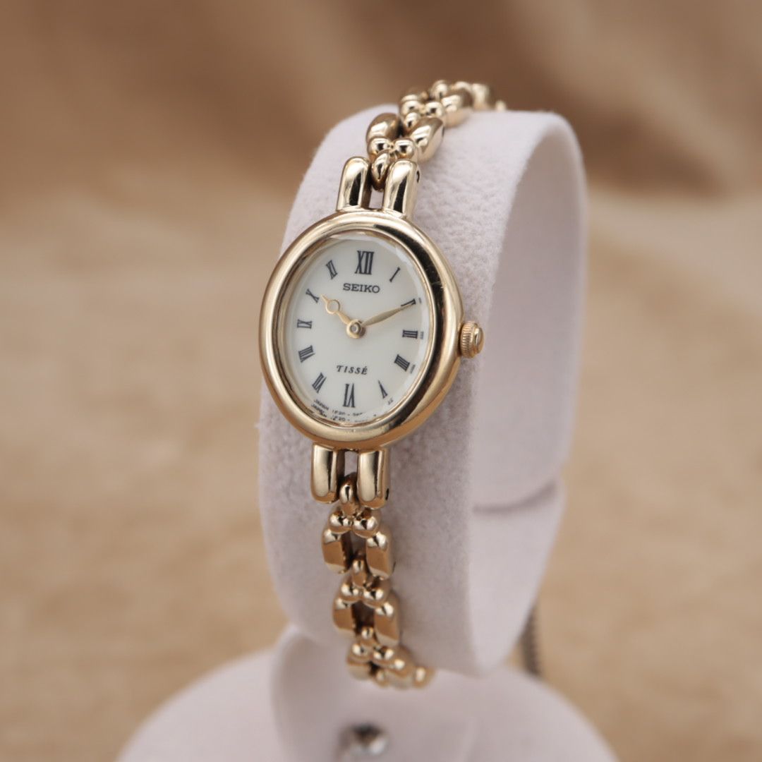 SEIKO オーバル型 アナログ腕時計 新品電池交換済み CH78【電池交換/洗浄済】SEIKO TISSE 1F20-6B80 セイコー ティセ 白