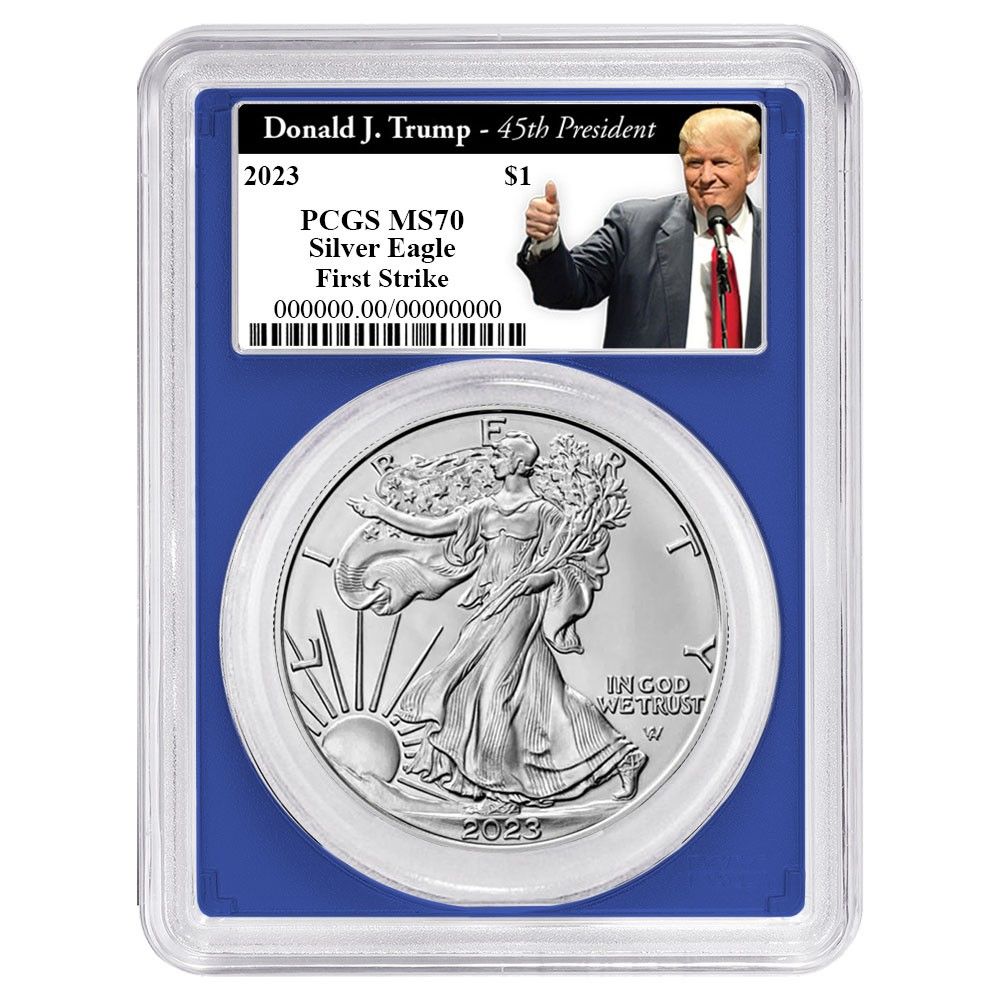 2023年 1ドル アメリカン シルバー イーグル PCGS MS70 FS トランプ第