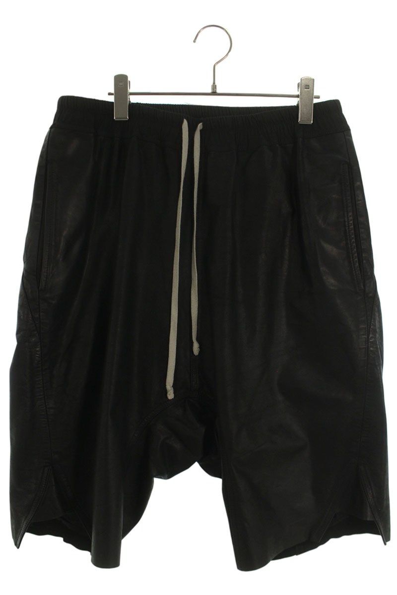リックオウエンス RU02C7383-LCR Basket Swingers レザーハーフパンツ