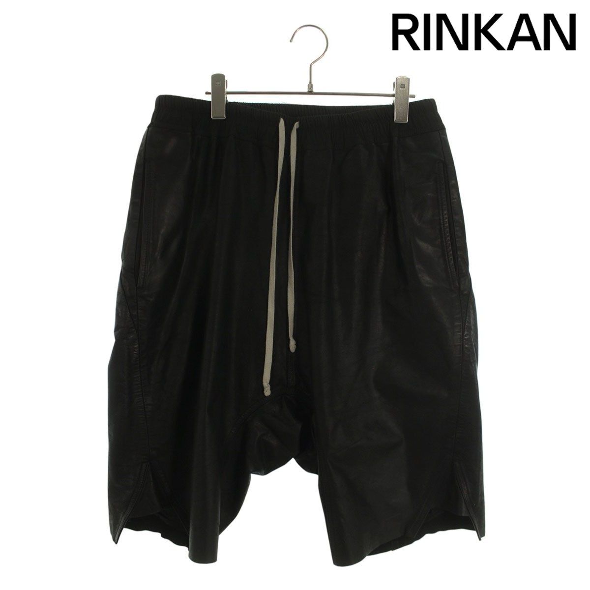 リックオウエンス RU02C7383-LCR Basket Swingers レザーハーフパンツ