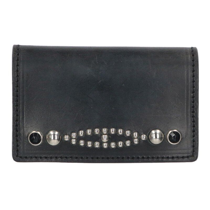 ウルフズヘッド WALLET SHORT-1 スタッズ装飾二つ折りレザー財布