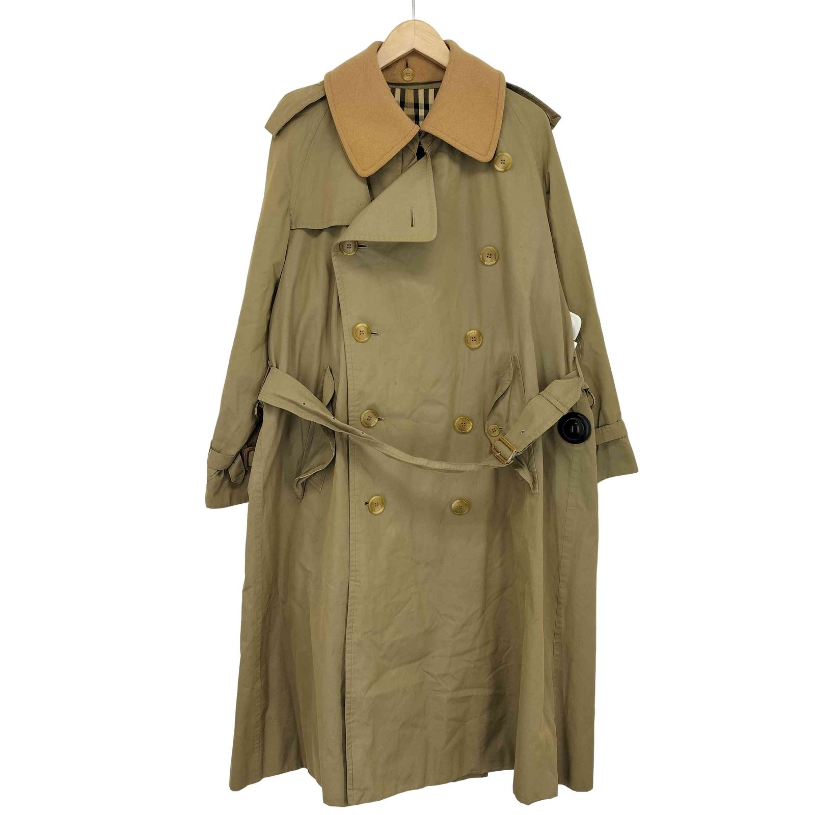 バーバリーズ BURBERRYS 70-80s 裏地ノバチェック 襟ウール トレンチ