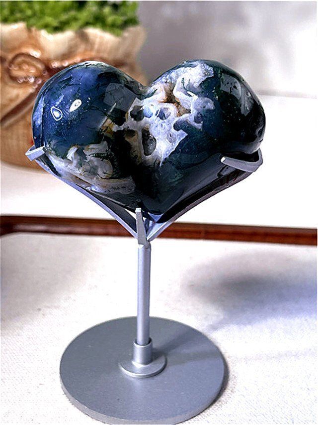 天然水草ハート型アゲート（メノウ 瑪瑙）原石YT7Y3/78Y38D - メルカリ